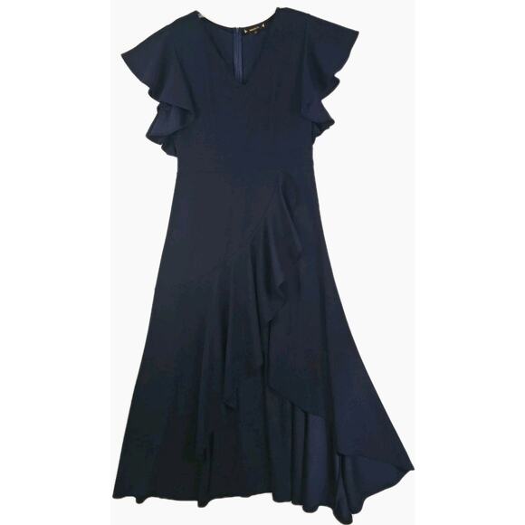 MIUSOL ~Woman Size XL~ Navy Blue Formal Evening Party Maxi Unlined Dress Ruffle. - Picture 1 of 16